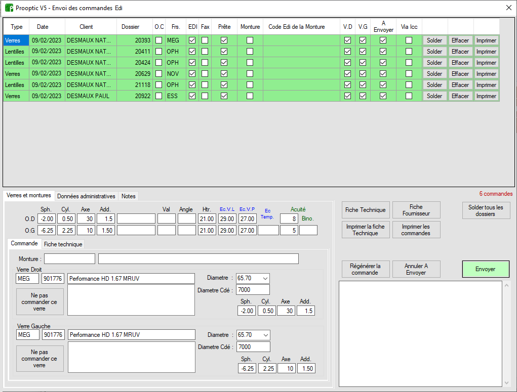 Commandes EDI - IDM Optic