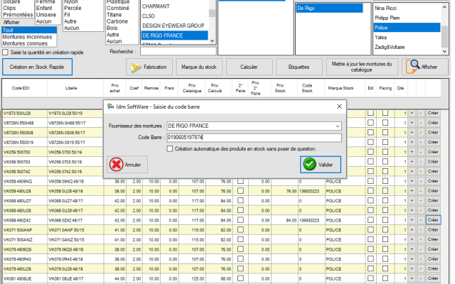 Gestion des stocks Création des articles