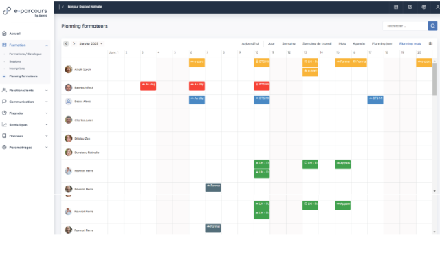 e-parcours planning