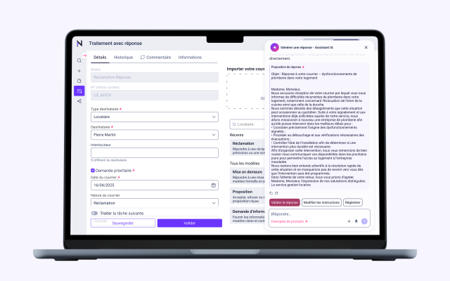 Courrier sortant - Proposition réponse - Nex'IA