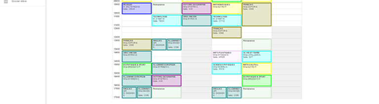 Emploi du temps élèves
